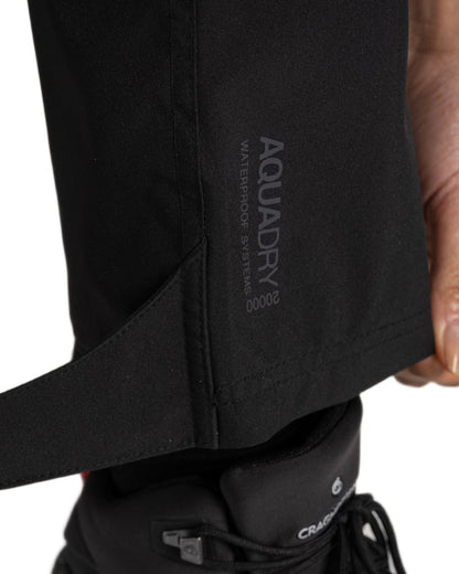 Black coloured Craghoppers Womens Airedale II Waterproof Trousers on white background 