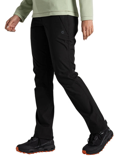 Black coloured Craghoppers Womens Airedale II Waterproof Trousers on white background 