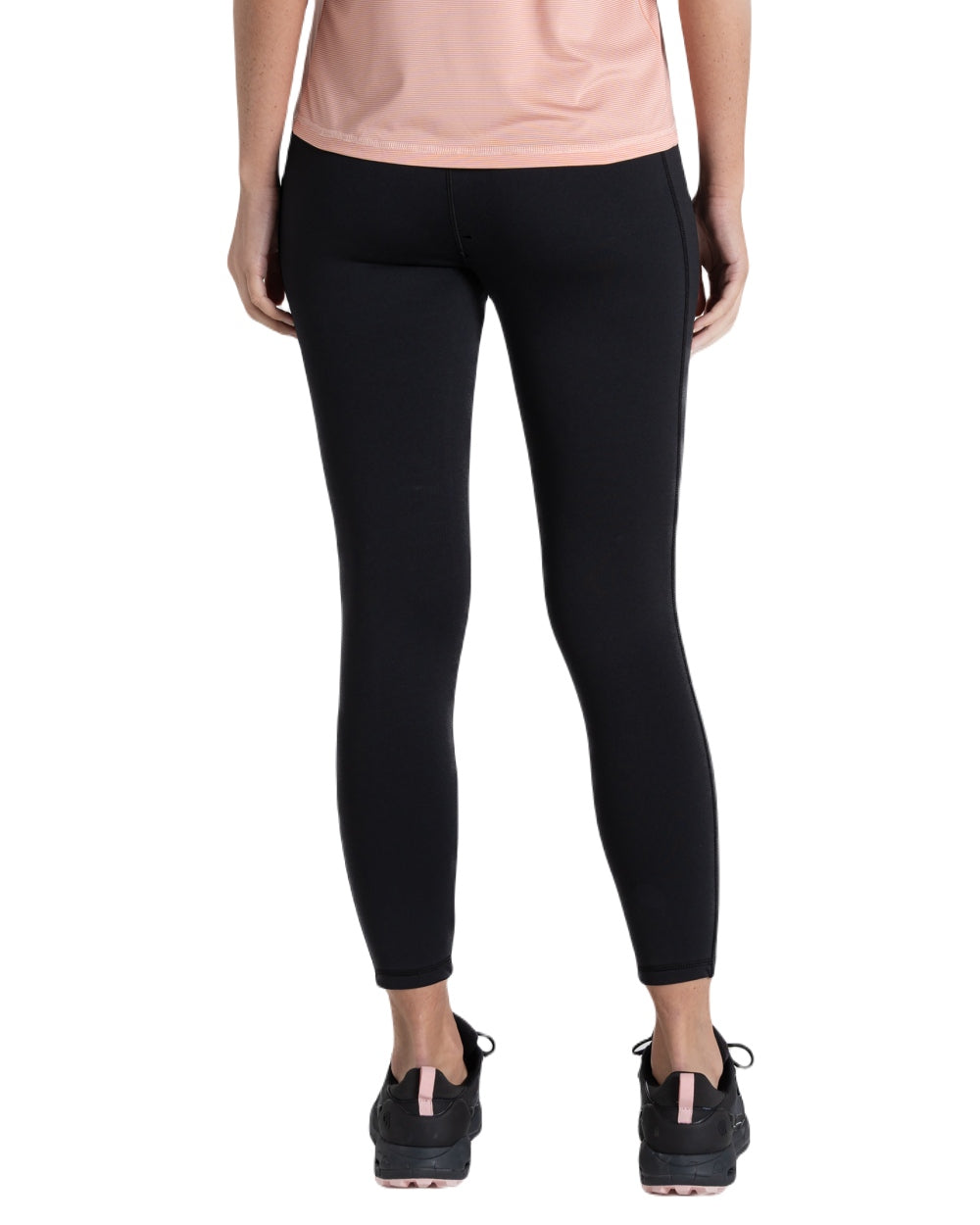 Black coloured Craghoppers Womens Alex Leggings on white background 