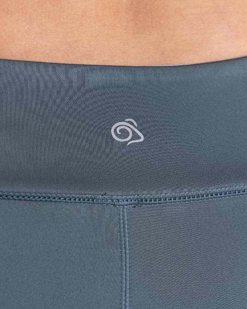 Storm Grey coloured Craghoppers Womens Alex Leggings on white background 