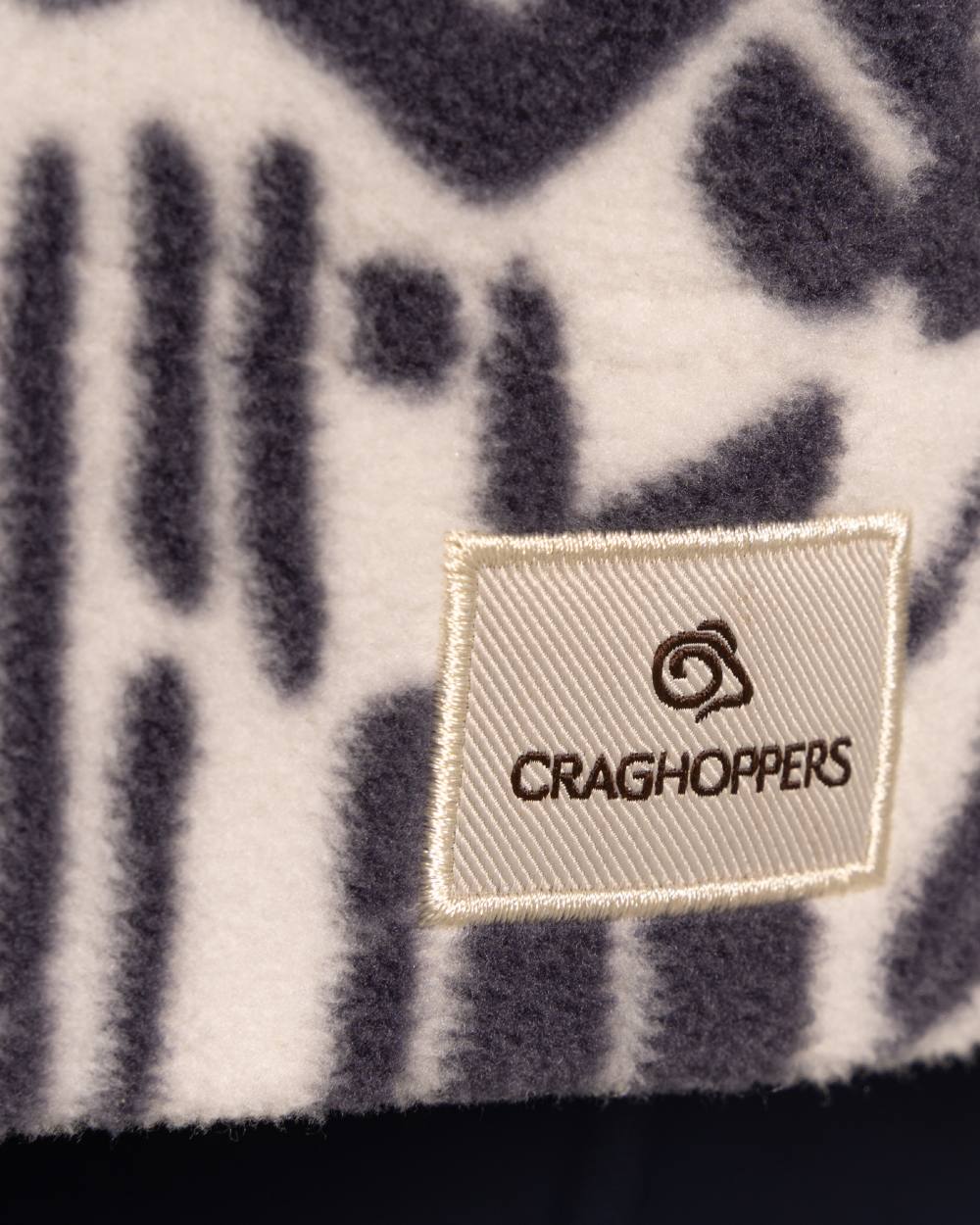 Anthracite Print coloured Craghoppers Womens Annjela Half Zip Fleece on white background 