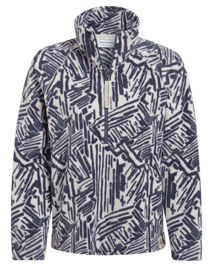 Anthracite Print coloured Craghoppers Womens Annjela Half Zip Fleece on white background 