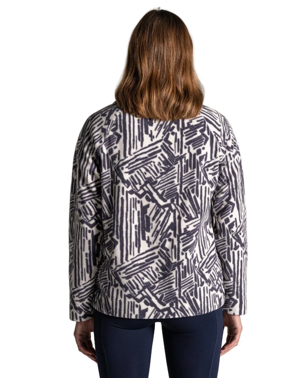 Anthracite Print coloured Craghoppers Womens Annjela Half Zip Fleece on white background 