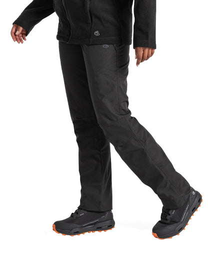 Black Coloured Craghoppers Womens Aysgarth II Thermo Waterproof Trousers on white background 