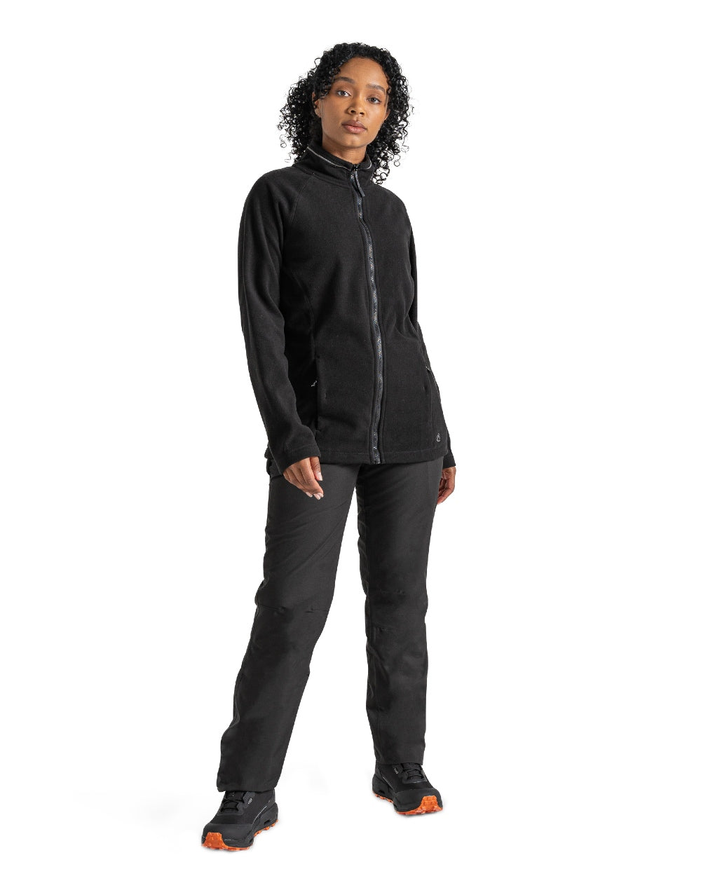 Black Coloured Craghoppers Womens Aysgarth II Thermo Waterproof Trousers on white background 
