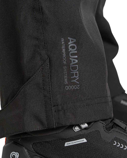 Black Coloured Craghoppers Womens Aysgarth II Thermo Waterproof Trousers on white background 