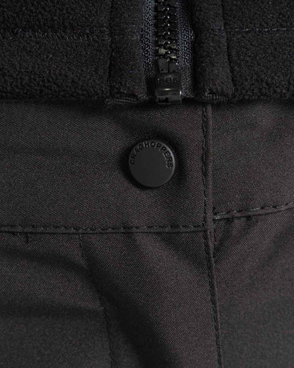 Black Coloured Craghoppers Womens Aysgarth II Thermo Waterproof Trousers on white background 