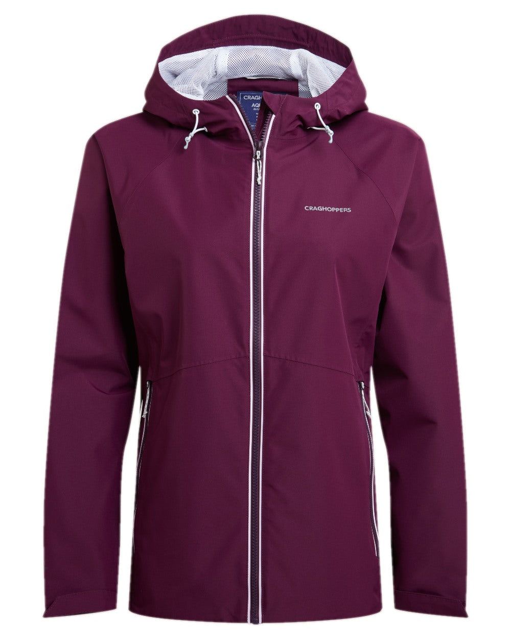 Beet Coloured Craghoppers Womens Brielle Waterproof Jacket on white background 