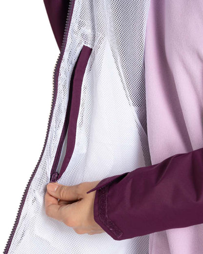 Beet Coloured Craghoppers Womens Brielle Waterproof Jacket on white background 