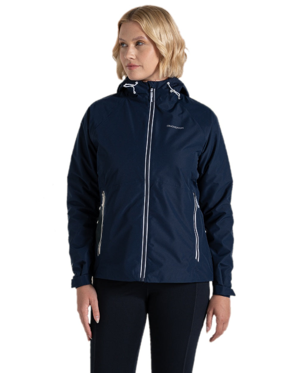 Blue Navy Coloured Craghoppers Womens Brielle Waterproof Jacket on white background 