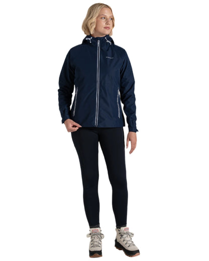 Blue Navy Coloured Craghoppers Womens Brielle Waterproof Jacket on white background 