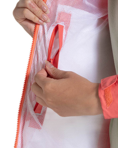 Deep Coral Coloured Craghoppers Womens Brielle Waterproof Jacket on white background 