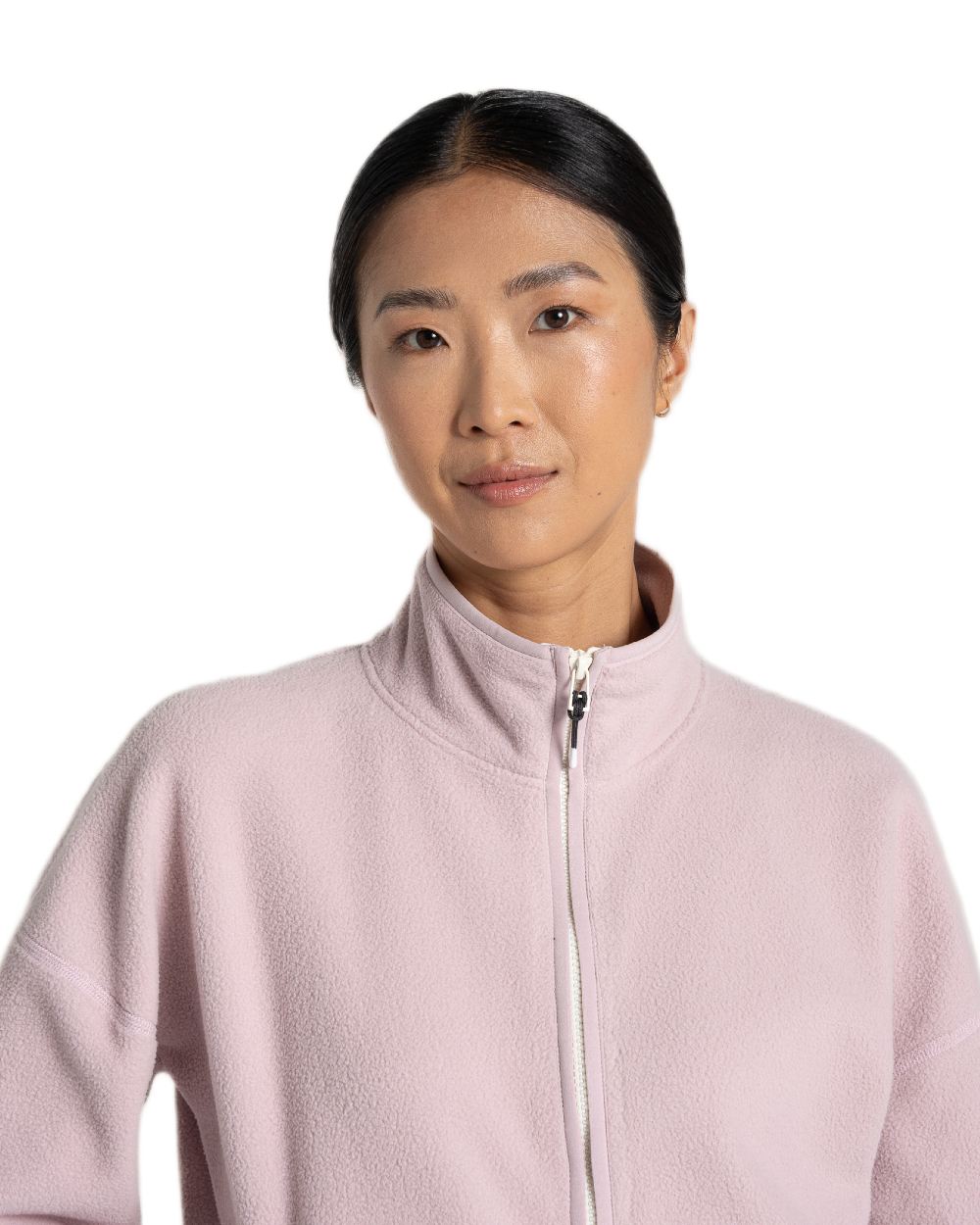 Dusky Carnation Craghoppers Womens CO2 Renu Full Zip Fleece Jacket on white background 