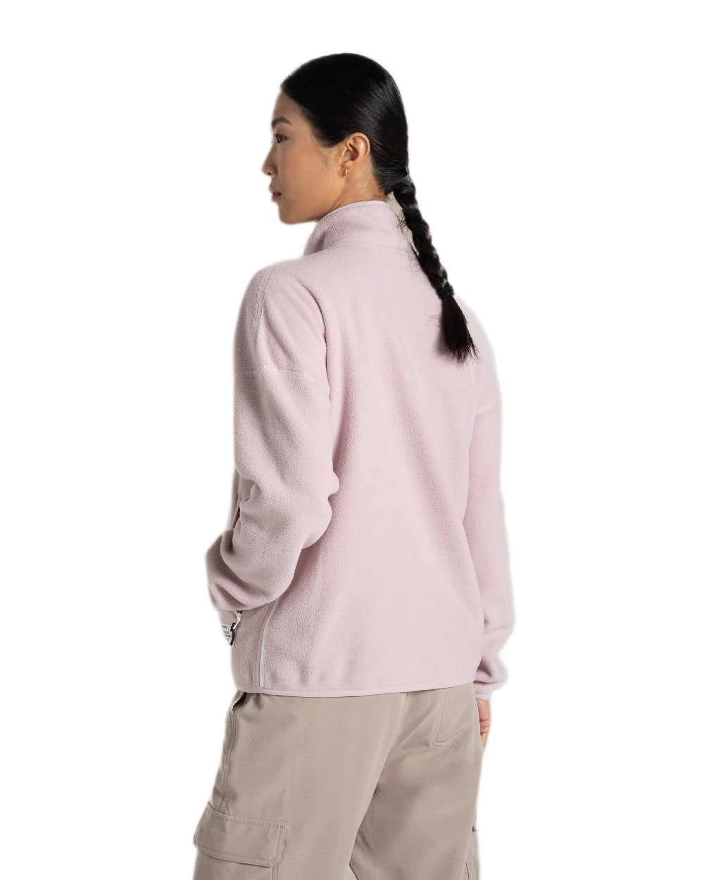 Dusky Carnation Craghoppers Womens CO2 Renu Full Zip Fleece Jacket on white background 