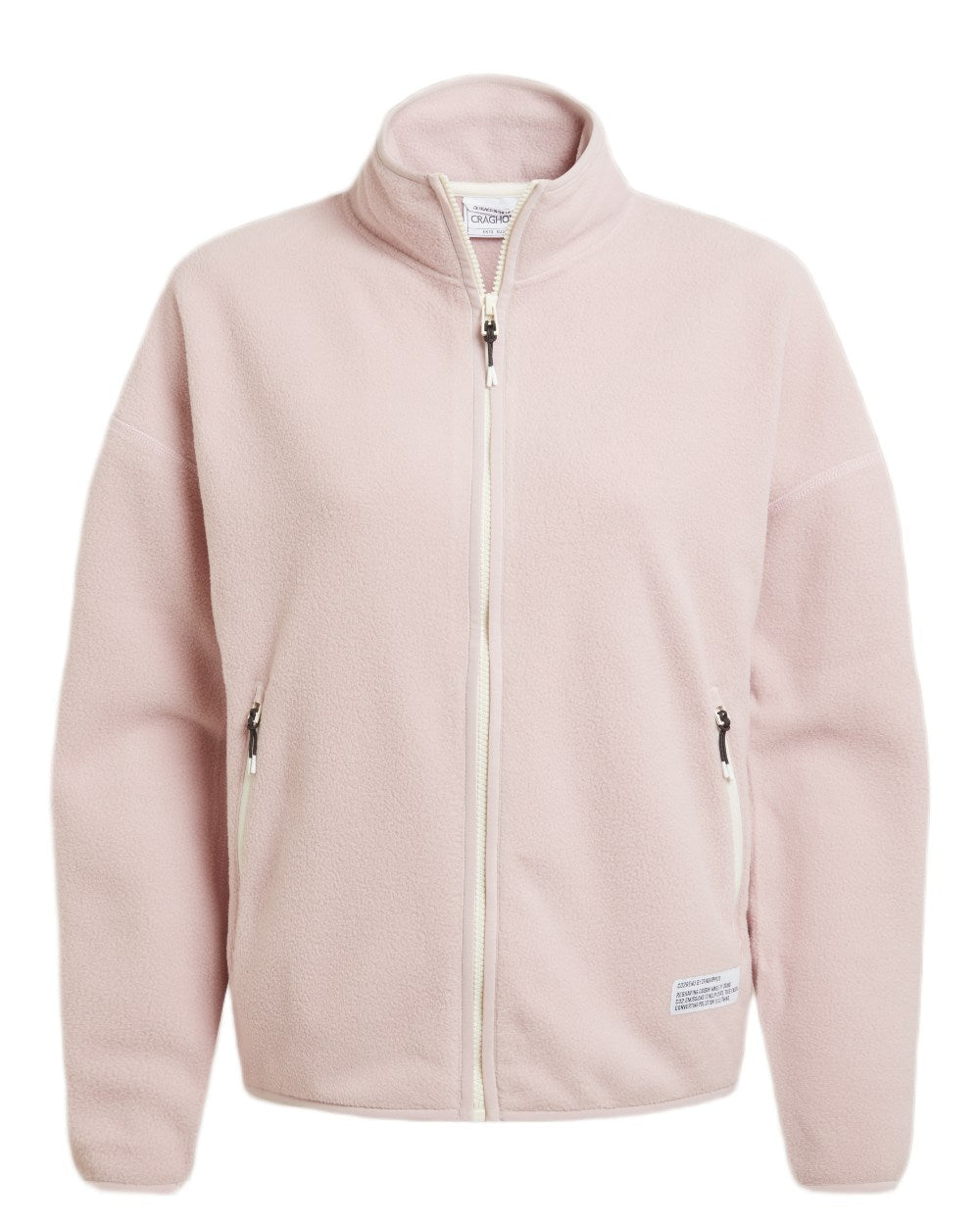 Dusky Carnation Craghoppers Womens CO2 Renu Full Zip Fleece Jacket on white background 