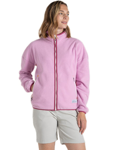 Pink Lavender Craghoppers Womens CO2 Renu Full Zip Fleece Jacket on white background 