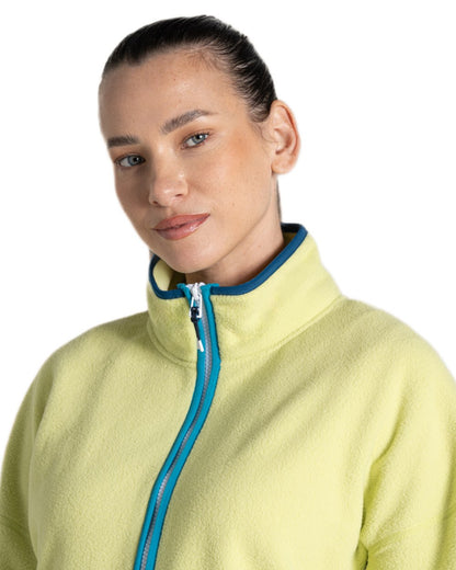 Key Lime coloured Craghoppers Womens CO2 Renu Half Zip Fleece Sweater on white background 