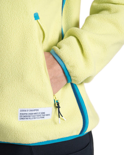 Key Lime coloured Craghoppers Womens CO2 Renu Half Zip Fleece Sweater on white background 