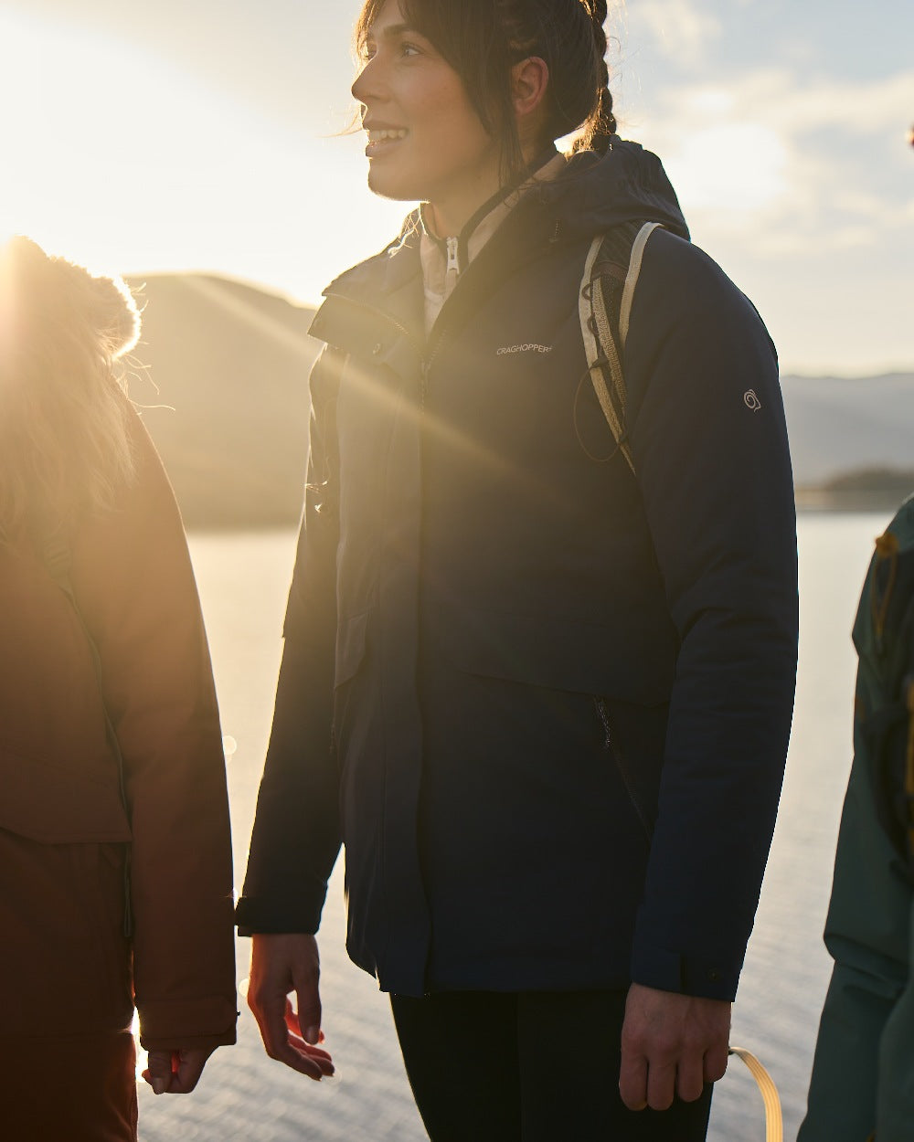 Blue Navy Coloured Craghoppers Womens Caldbeck II Thermic Waterproof Jacket on outdoor background 