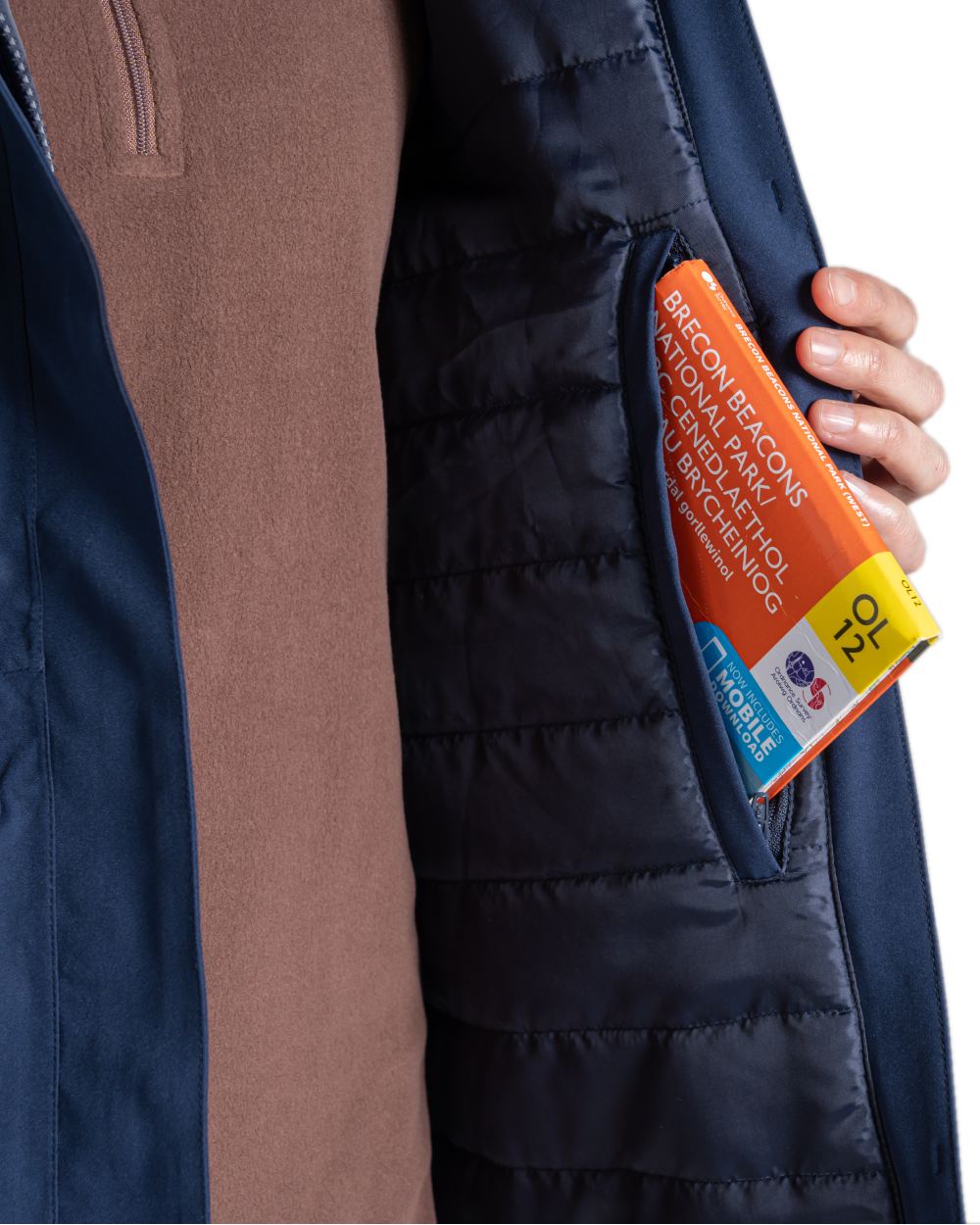 Blue Navy Coloured Craghoppers Womens Caldbeck II Thermic Waterproof Jacket on white background 