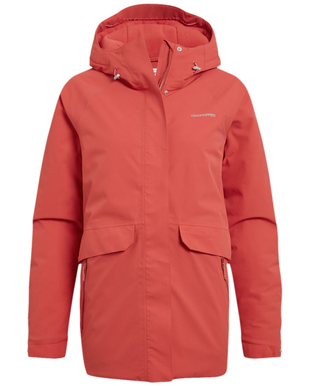 Compote Red Coloured Craghoppers Womens Caldbeck II Thermic Waterproof Jacket on white background 