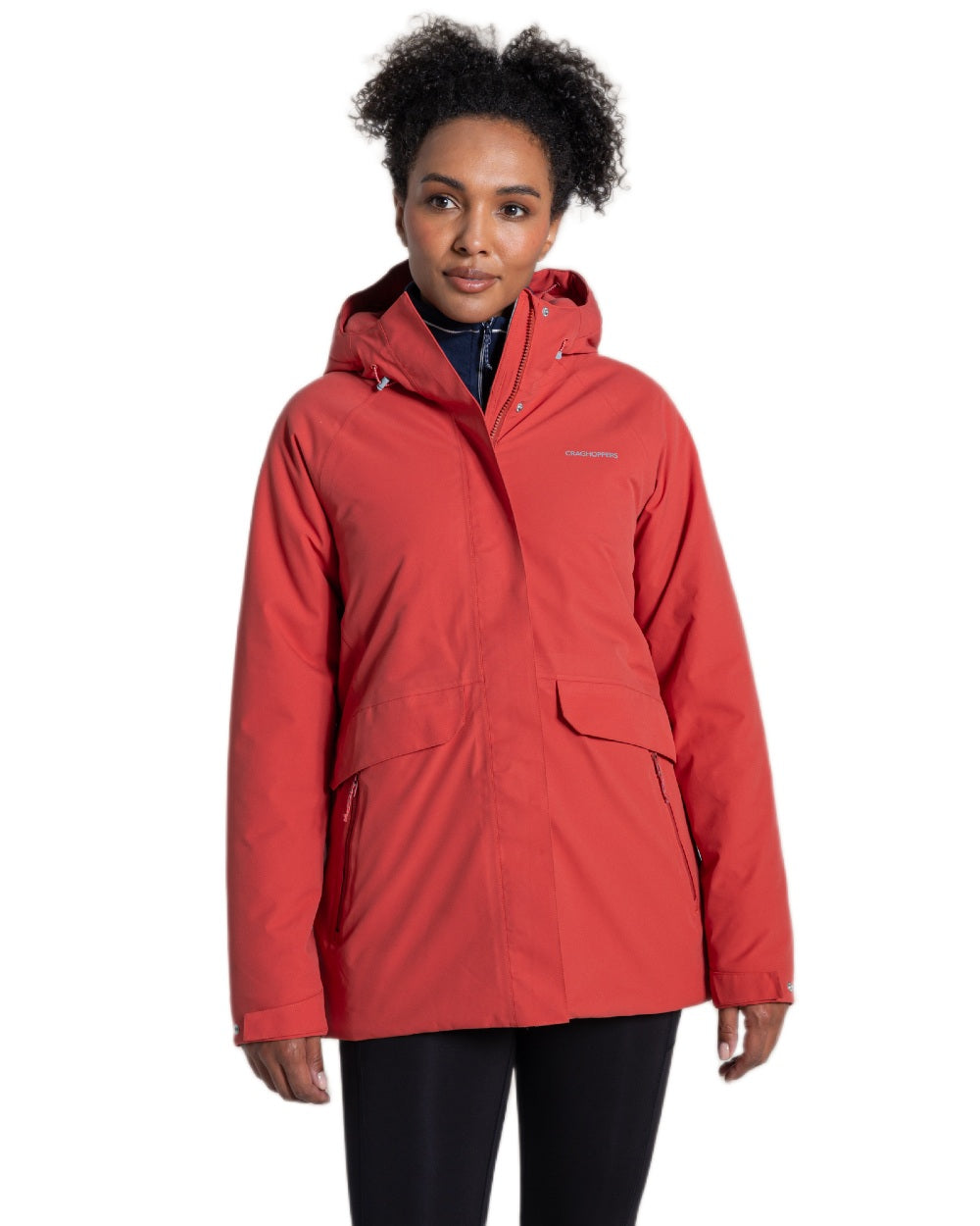 Compote Red Coloured Craghoppers Womens Caldbeck II Thermic Waterproof Jacket on white background 