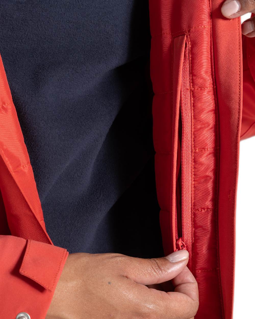 Compote Red Coloured Craghoppers Womens Caldbeck II Thermic Waterproof Jacket on white background 