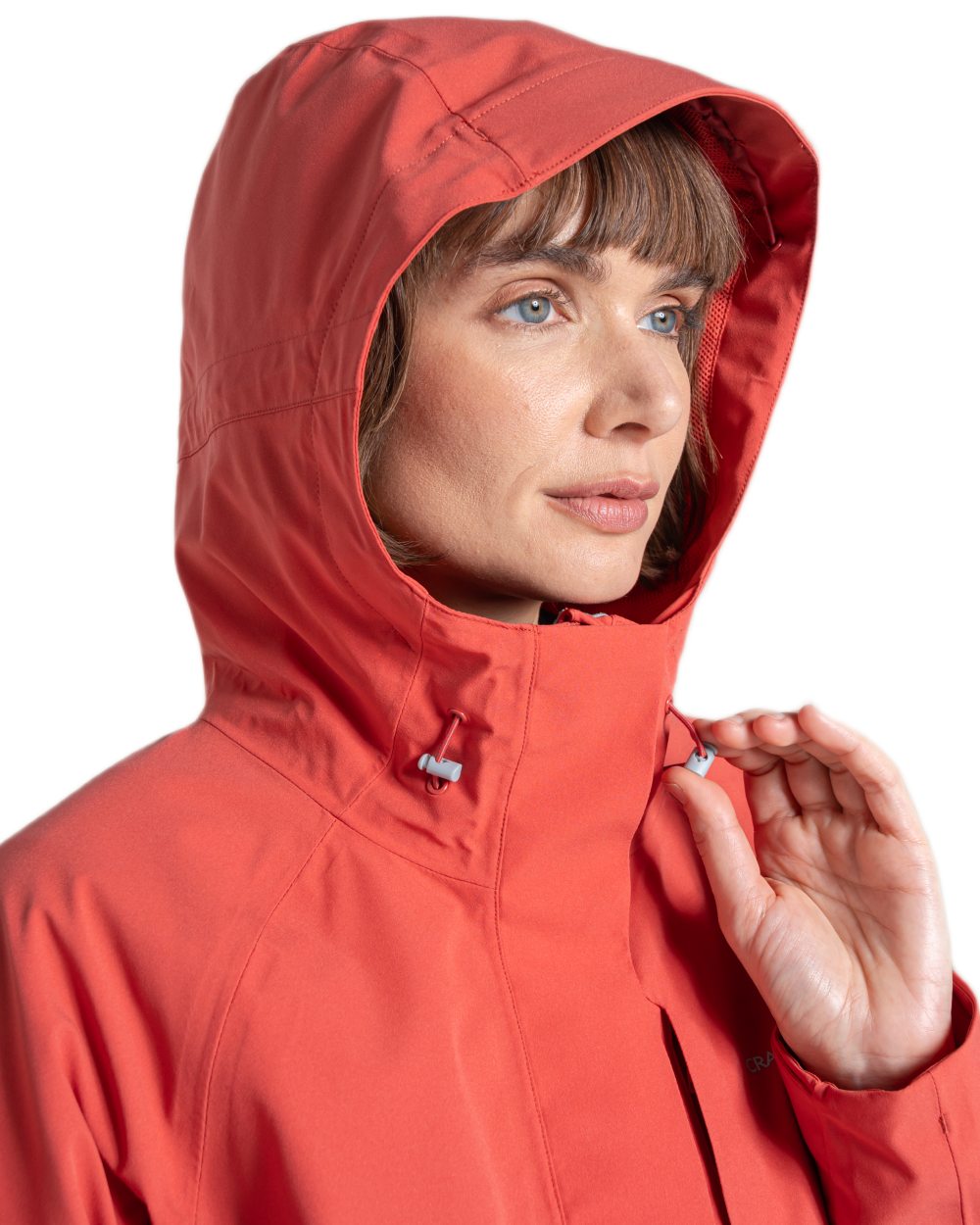 Compote Red coloured Craghoppers Womens Caldbeck II Waterproof Jacket on white background 