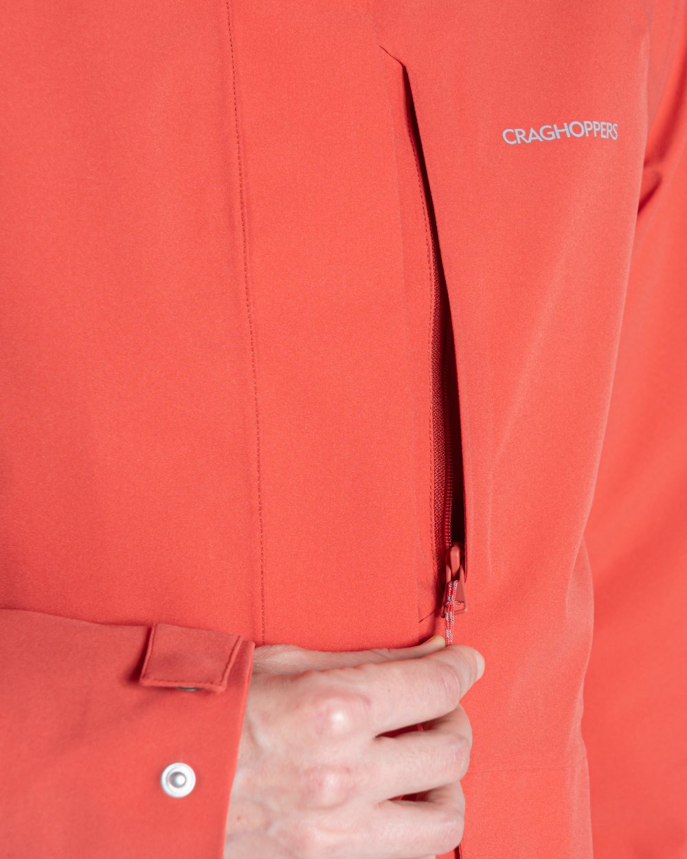 Compote Red coloured Craghoppers Womens Caldbeck II Waterproof Jacket on white background 
