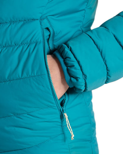 Empress Teal Coloured Craghoppers Womens Compresslite IX Hooded Insulating Jacket on white background 