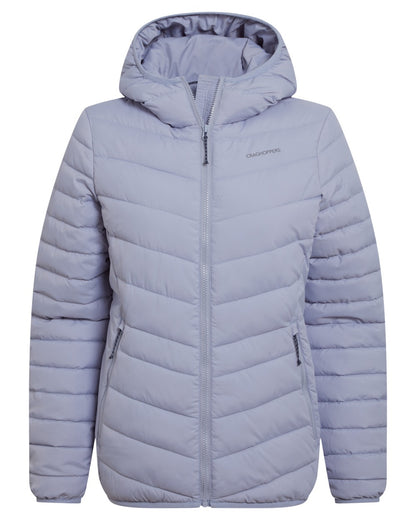 Mist Blue Coloured Craghoppers Womens Compresslite IX Hooded Insulating Jacket on white background 