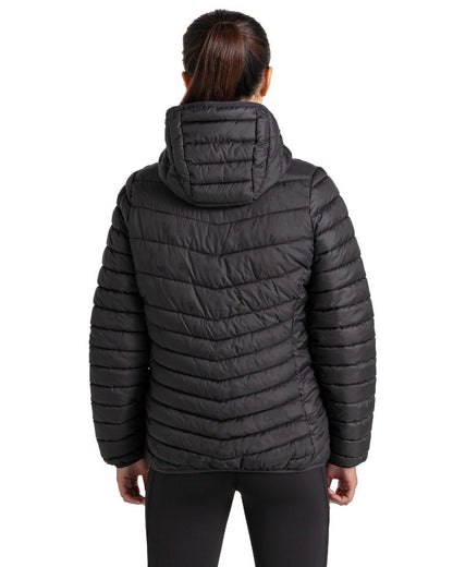 Black coloured Craghoppers Womens Compresslite VIII Hooded Jacket on white background 