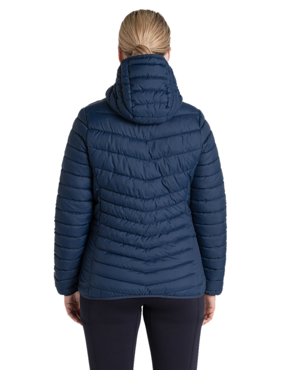 Blue Navy coloured Craghoppers Womens Compresslite VIII Hooded Jacket on white background 