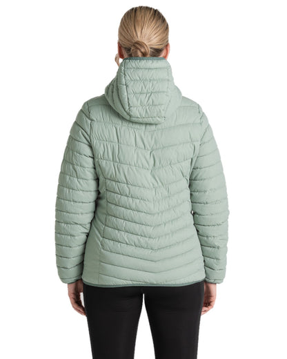 Meadow Haze Frosted Pine coloured Craghoppers Womens Compresslite VIII Hooded Jacket on white background 