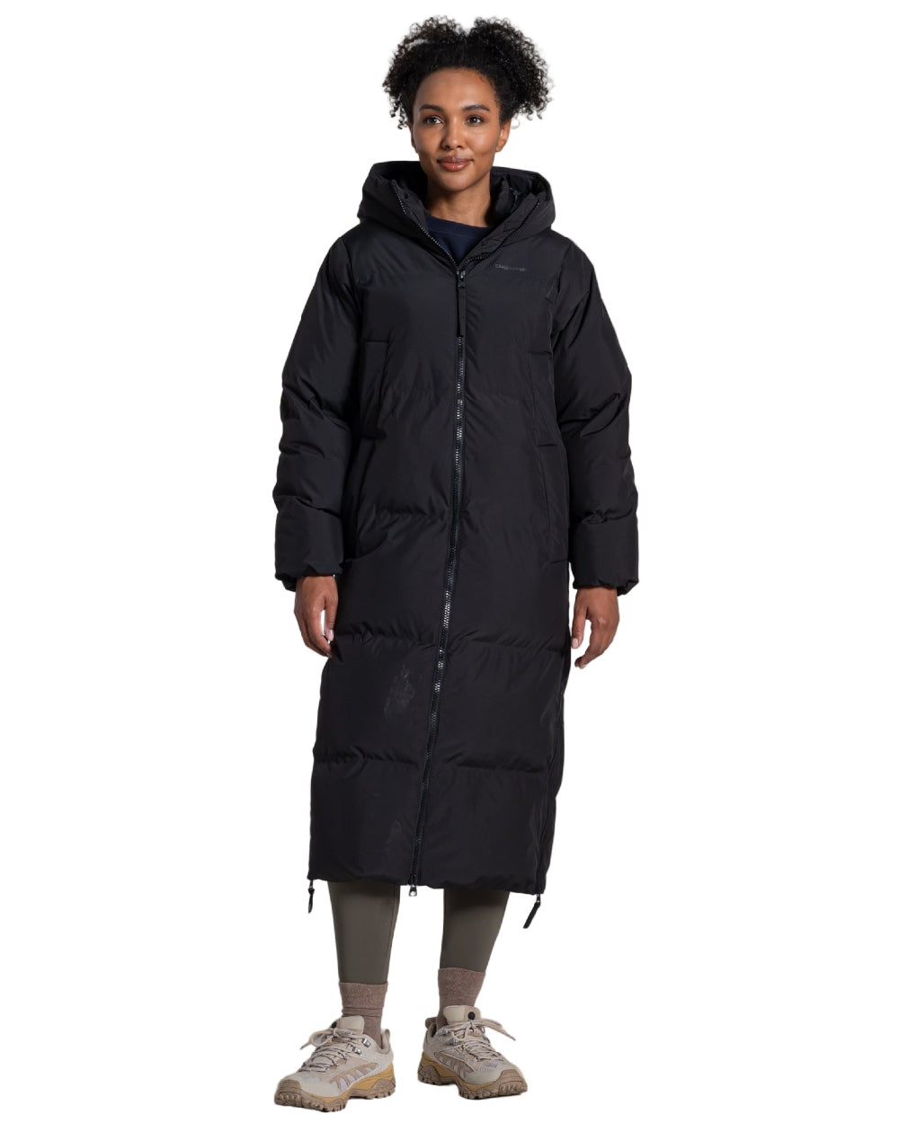 Black Coloured Craghoppers Womens Fellbarrow Hooded Jacket on white background 