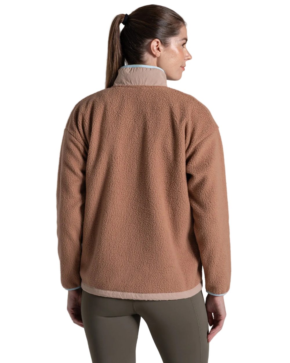 Umber coloured Craghoppers Womens Grange Half Zip Fleece on white background 