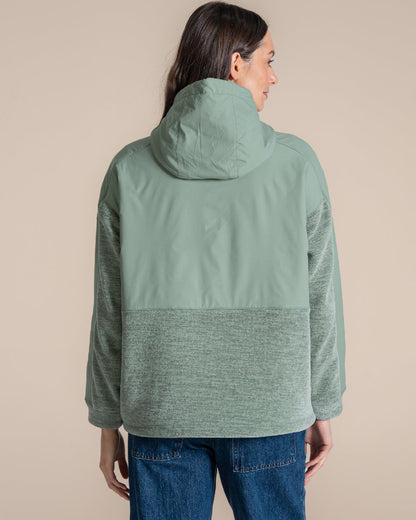 Glacial Green coloured Craghoppers Womens Hanna Hooded Overhead on beige background 