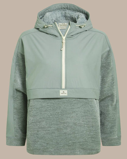 Glacial Green coloured Craghoppers Womens Hanna Hooded Overhead on beige background 