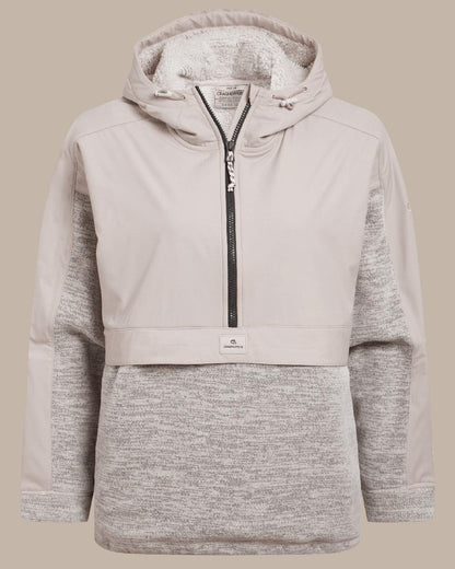 Oyster coloured Craghoppers Womens Hanna Hooded Overhead on beige background 