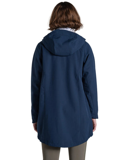 Blue Navy coloured Craghoppers Womens Hopegill Hooded Jacket on white background 
