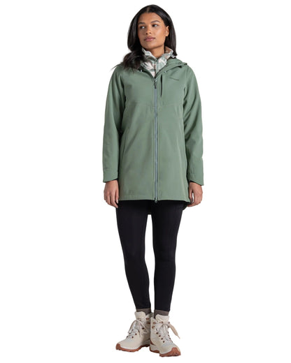 Sage coloured Craghoppers Womens Hopegill Hooded Jacket on white background 