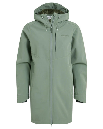 Sage coloured Craghoppers Womens Hopegill Hooded Jacket on white background 