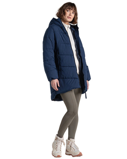 Blue Navy coloured Craghoppers Womens Kendal Jacket on white background 