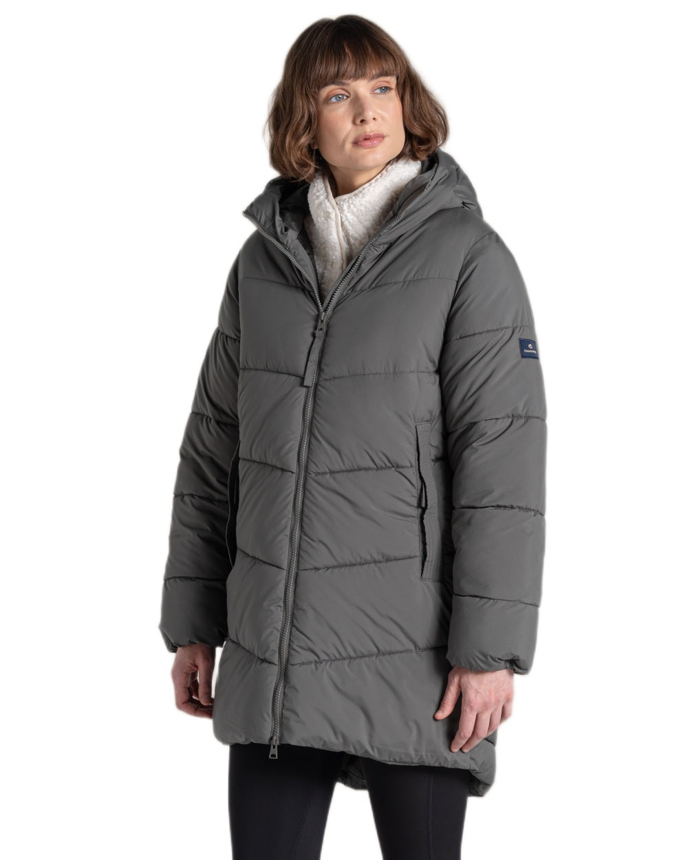 Nori Green coloured Craghoppers Womens Kendal Jacket on white background 