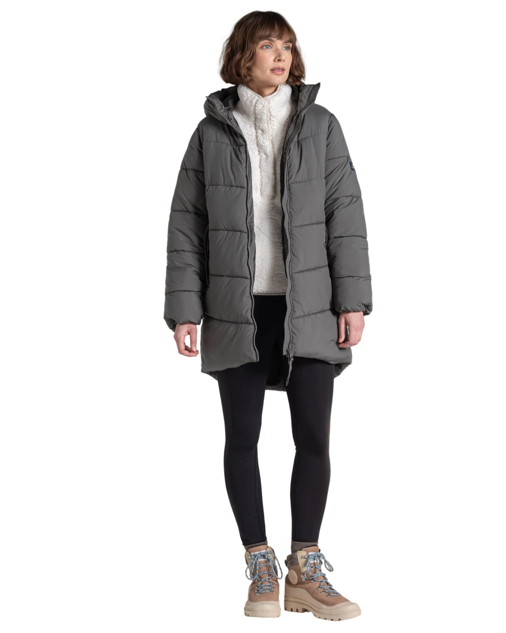 Nori Green coloured Craghoppers Womens Kendal Jacket on white background 