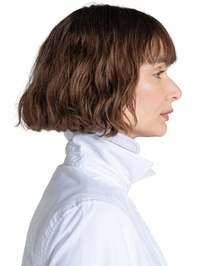 White coloured Craghoppers Womens Kiwi III Long Sleeved Shirt on white background 