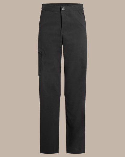 Black Coloured Womens KiwiPro Barrel Trouser on Beige Background 