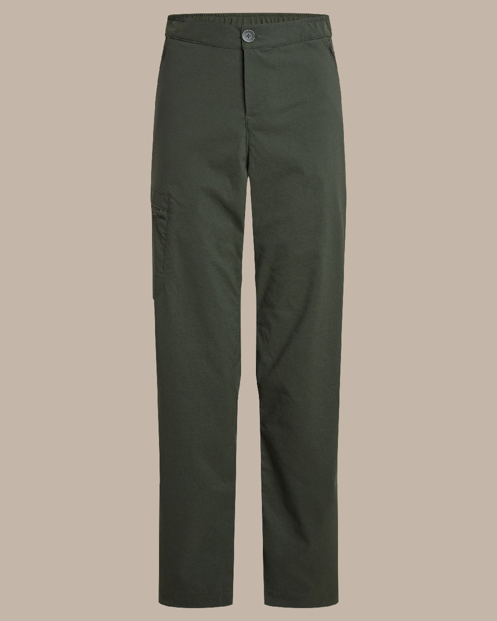 Verdant Coloured Womens KiwiPro Barrel Trouser on Beige Background 