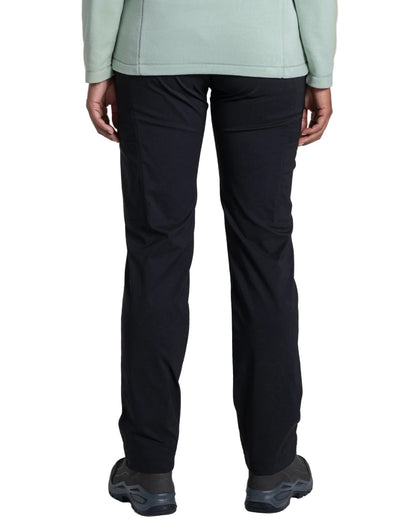 Black coloured Craghoppers Womens Kiwi Pro Cargo Trousers on white background 