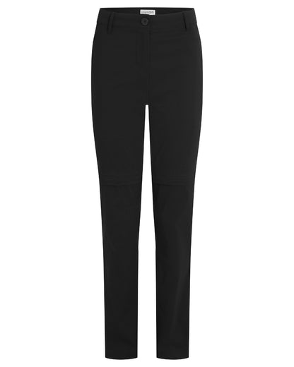 Black coloured Craghoppers Womens Kiwi Pro III Convertible Trousers on white background 